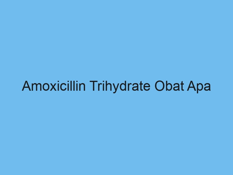 Amoxicillin Trihydrate Obat Apa